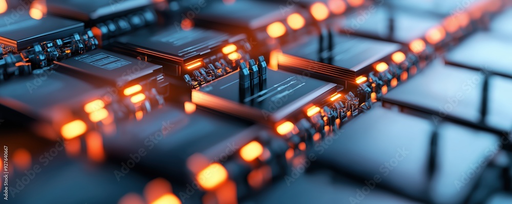 Poster data encryptors with complex interface, protecting sensitive information, 3d illustration