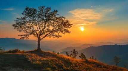 Naklejka premium Start again, like the sunrise, the dawn of the sky. At this moment, we should take a new attitude to meet the challenges and opportunities of life!