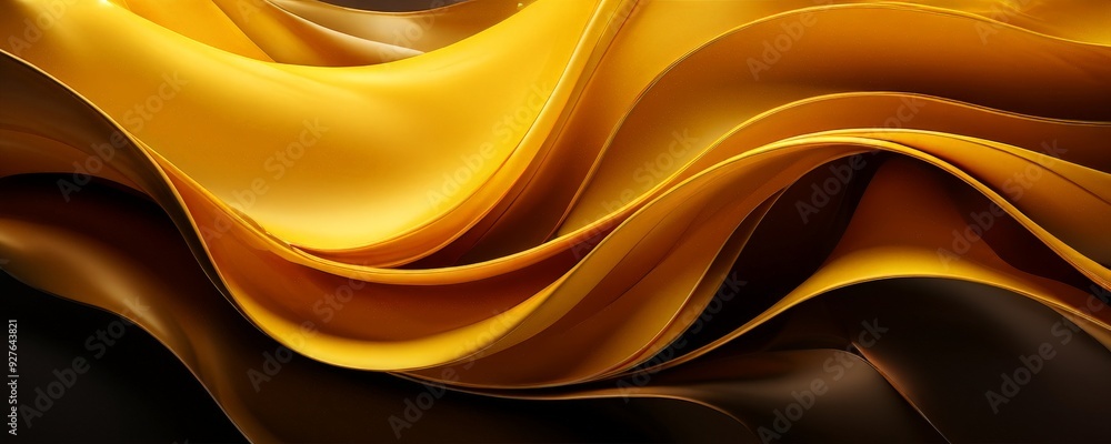 Poster yellow and black background with wavy pattern