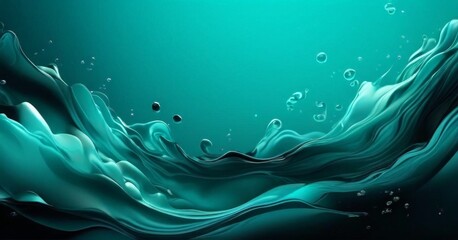 green liquid background with water and bubbles