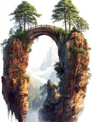 A Stone Bridge Across a Mountaintop Valley