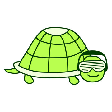 Funny Music Walking Turtle Tortoise Pet DJ Cute Sweet Face Drawing Animal Headphone Sunglasses Party Night Dancing Clubber Raver Comic Humor Cartoon Cool Fun Sound Disco Club Festival Concert Lover