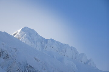 snow covered mountains