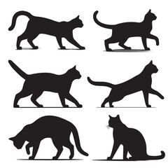silhouettes of cats