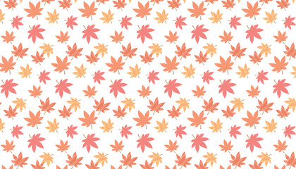 秋の紅葉の背景透過シームレスパターン/パステルオレンジ