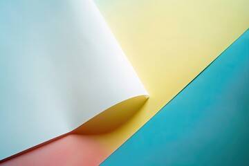 white, yellow, and light blue paper