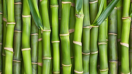 Fototapeta premium Green Bamboo Background, Natural Texture. Renewable Eco-Friendly Material, Sustainability Concept