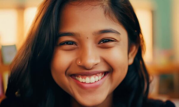 Joyful Language Learning: Close-up of a Student Pronouncing a Word