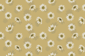 White floral vintage seamless pattern