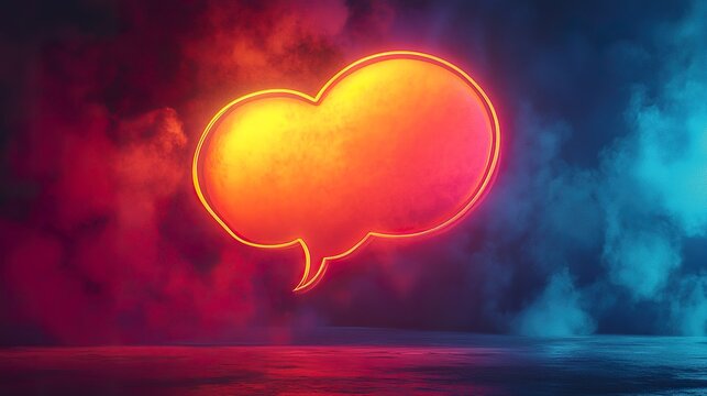 A dramatic comic panel featuring large, expressive speech bubbles, illuminated by a spotlight to emphasize the dynamic text and classic comic book colors - Powered by Adobe