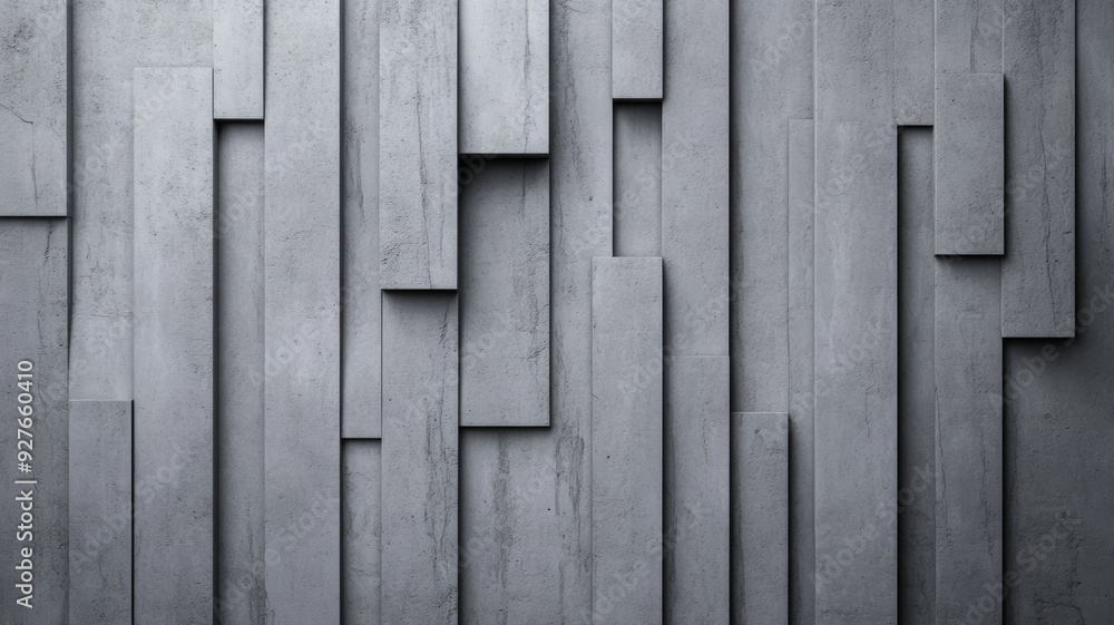 Poster abstract view of a concrete wall texture with deep ridges and crevices light gray with darker streak