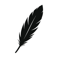 Obraz premium A beautiful Feather icon. Black silhouette 