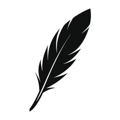 Obraz premium A beautiful Feather icon. Black silhouette 