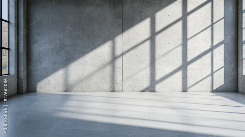Poster closeup of a plain concrete wall in soft natural light smooth texture with faint gradients in light 