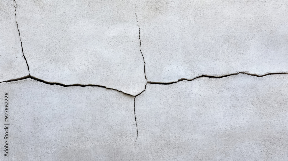 Poster closeup of a textured concrete wall background with rough uneven surfaces and small cracks subtle gr