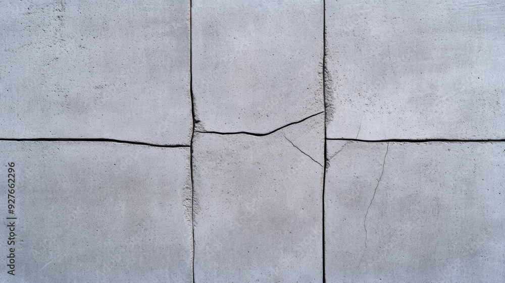 Poster closeup of a textured concrete wall background with rough uneven surfaces and small cracks subtle gr