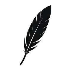 Obraz premium A beautiful Feather icon. Black silhouette 