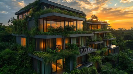 Obraz premium a green-certified hospital building with solar panels. sustainable healthcare practices, green technology and green hospital concept