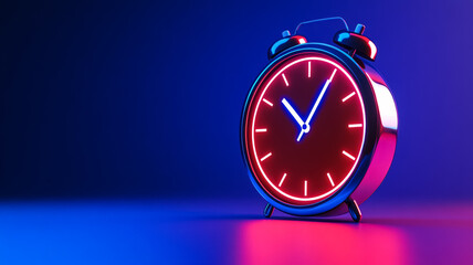 Debate timer counting down gradient background from blue to red digital display closeup tense atmosphere 