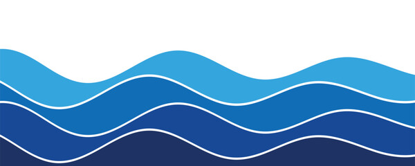 Sea waves layered vector background illustration and sea beach vector illustration.
