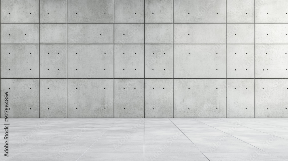 Poster minimalist front shot of a plain concrete wall flat and smooth surface with uniform light gray color