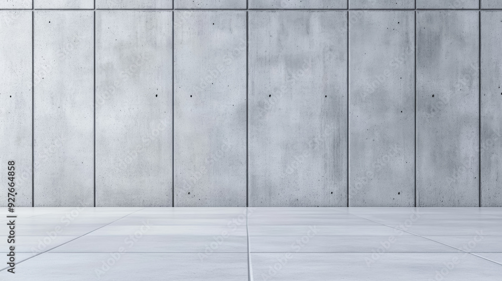 Poster minimalist front shot of a plain concrete wall flat and smooth surface with uniform light gray color