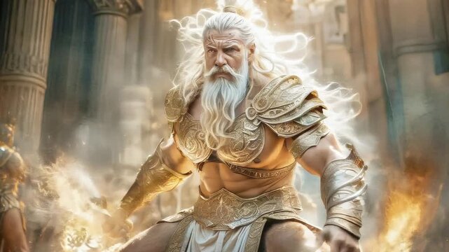 The great and beautiful god Zeus, the god of the sky, thunder, lightning, who rules the whole world
