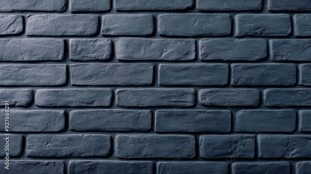 Poster top down view of a painted brick wall in charcoal gray with a rough and uneven texture ideal for dar