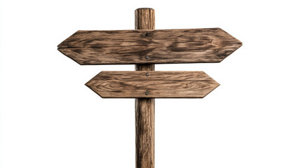 Vintage ranch signpost with directional arrows pointing to stables paddocks and trails isolated on a white background 