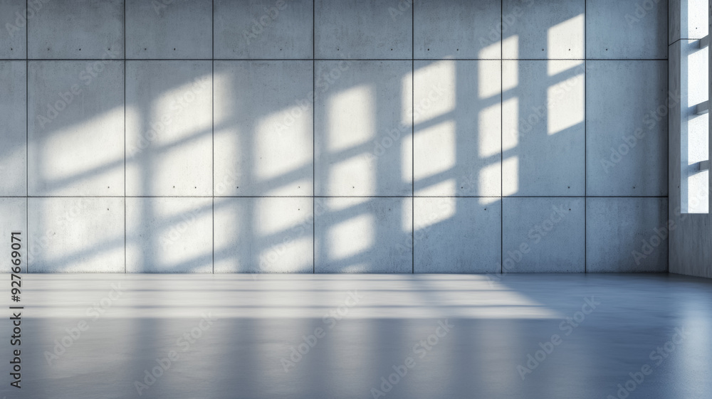 Poster wide angle shot of a plain concrete wall with soft lighting even gray surface with no major imperfec