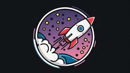 Cartoon vector icon illustration of a rocket launch. Isolated Premium Vector Concept of Transportation Technology Icon.