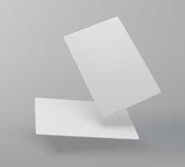 Realistic floating business branding cards template mockup with shadows. Vector illustration