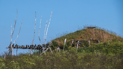 Traditionelle Torf-Kote der Samen in Russenes, Norwegen