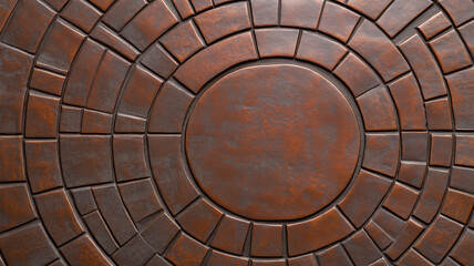 Fototapeta premium Worn copper surface with rugged engravings Indigenous Peoples Day earthy and cultural tones natural patina for a grounded historic feel 