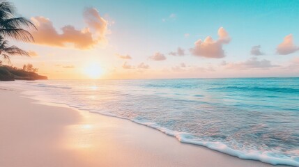 Fototapeta premium Serene Sunset on a Tropical Beach
