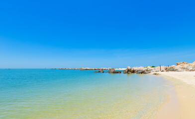 beautiful tropical landscape at Mulan Bay, Wenchang, Hainan, China