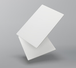 Realistic floating business branding cards template mockup with shadows. Vector illustration