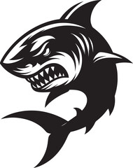 Big Shark Silhouette isolated on white background Minimalist shark vector shape