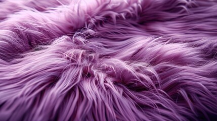 Fototapeta premium Fluffy purple fur texture, close up, depth of field. Generative AI.