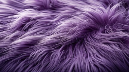 Fototapeta premium Fluffy purple fur texture, close up, depth of field. Generative AI.