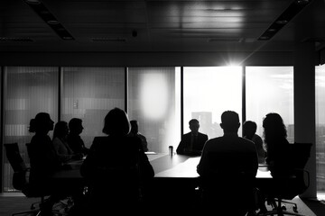 Obraz premium A group of professionals in a boardroom having a discussion. AI generated