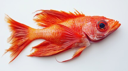 Fototapeta premium Red fish on white background