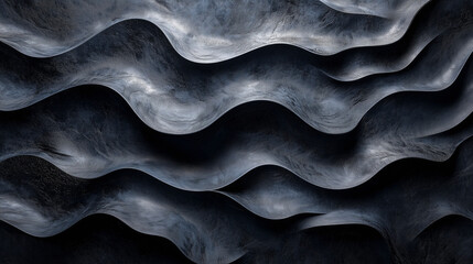 Fototapeta premium A dark, textured surface with intricate, organic patterns with smooth, rounded forms that create a sense of depth and dimension. 