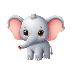 Fototapeta premium baby elephant wearing a small hair, looking adorable