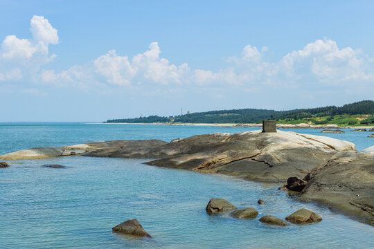 beautiful tropical landscape at Lvhu Island, Mulan Bay, Wenchang, Hainan, China
