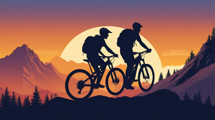 mountain biker silhouette