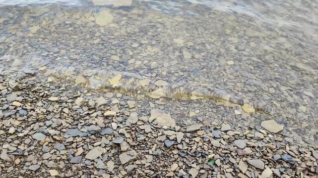 clear river water on the shore