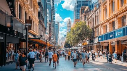 Obraz premium Sydney Street Life: A Bustling Cityscape