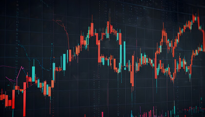 Financial Stock Market Business Glowing graph background. Generative AI