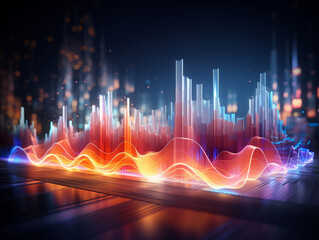 Fototapeta premium Amazing Futuristic Particle Waveform Symphony, Dynamic Visuals of Energy